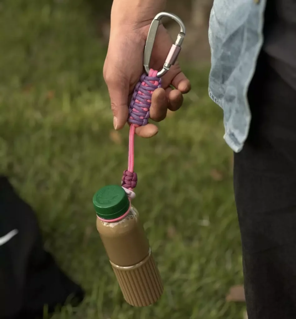 Gold Paracord Carabiner