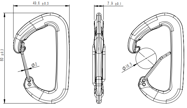 New “High-Pull” Series-7075 Aluminum  Carabiner